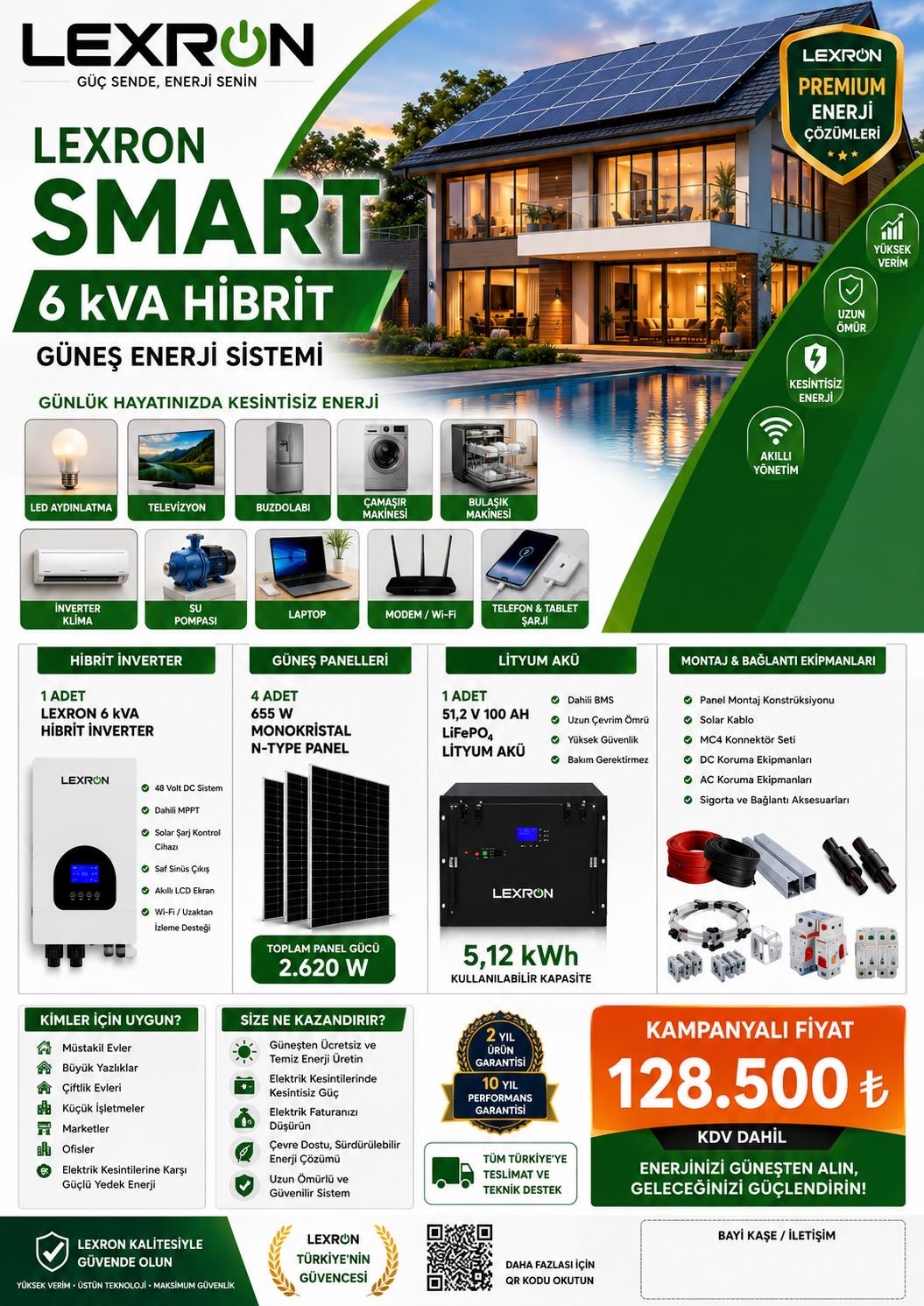 Lexron Smart 6 kVA Hibrit Paket
