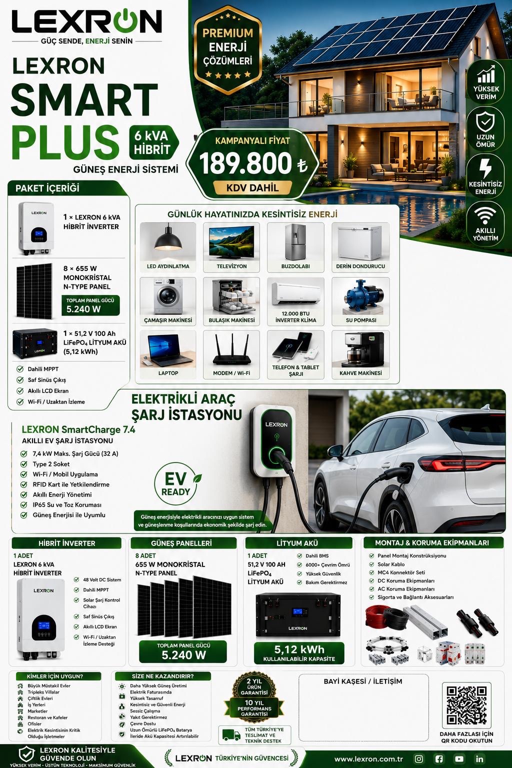 Lexron Smart Plus 6 kVA Hibrit Paket