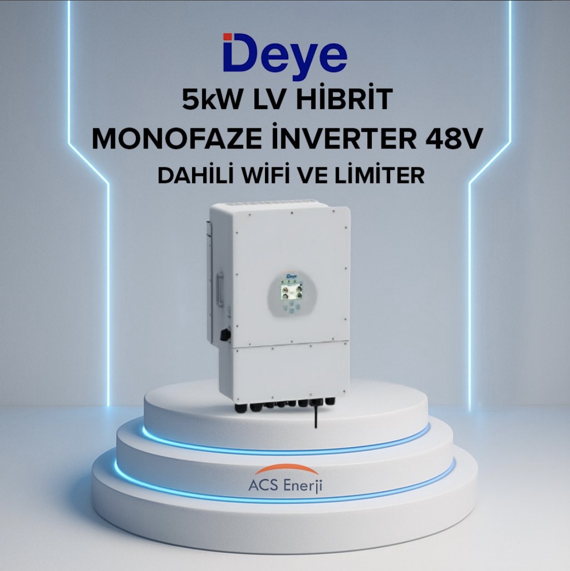Deye 5kW LV Hibrit Monofaze İnverter 48V