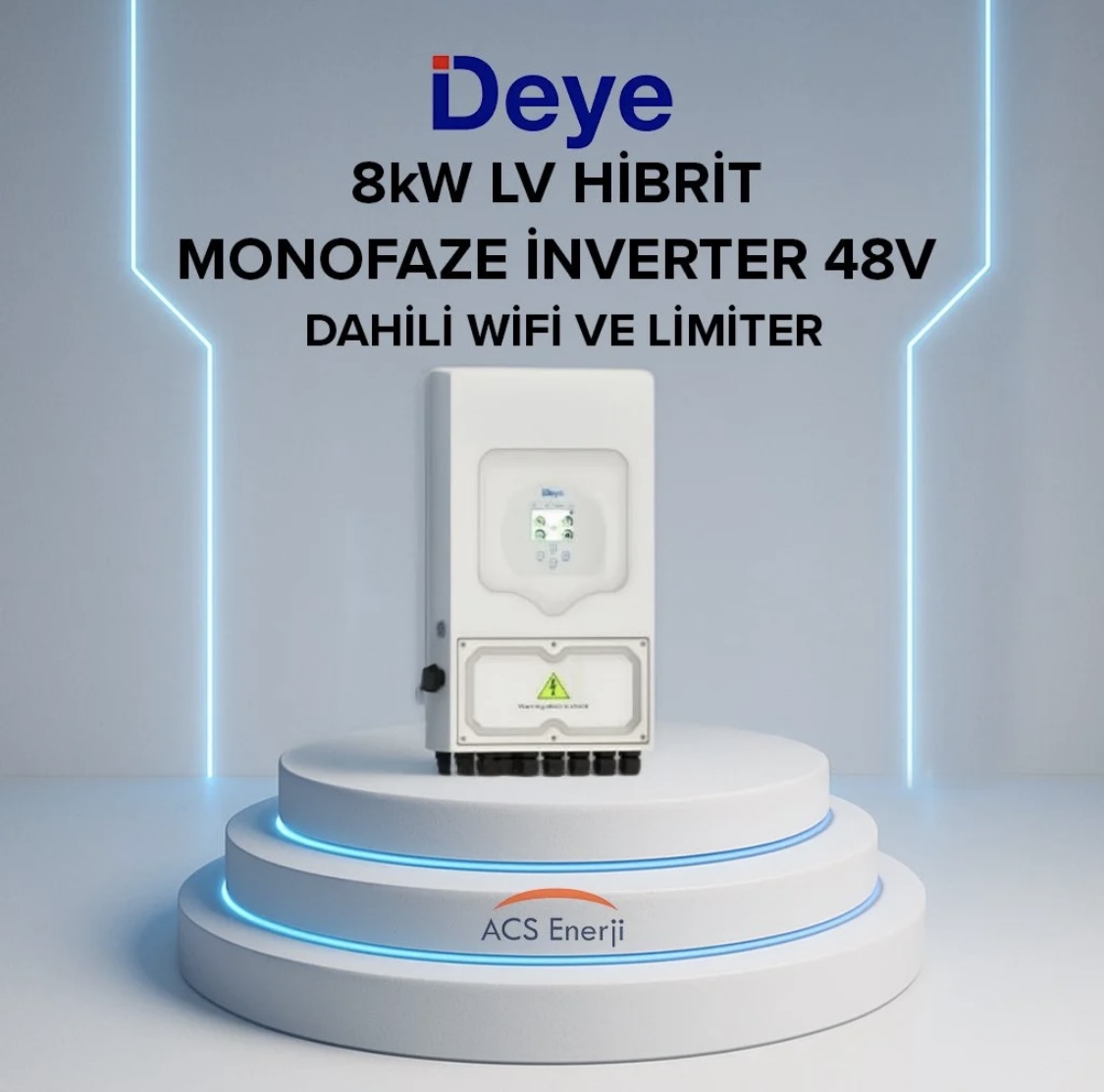 Deye 8kW LV Hibrit Monofaze İnverter 48V