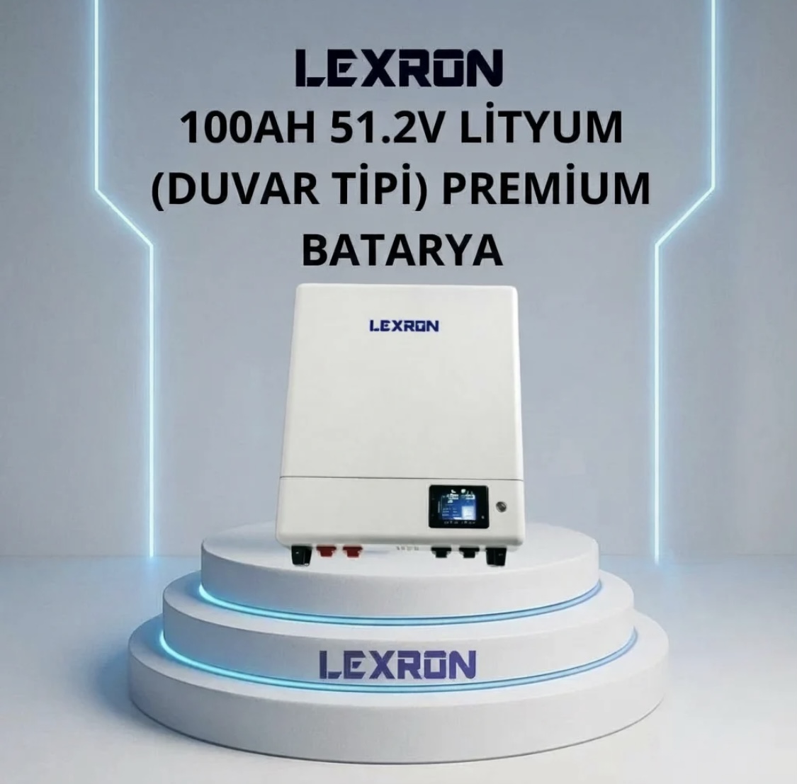 Lexron 100 Ah 51 2 V Lityum Duvar Tipi Premium Batarya