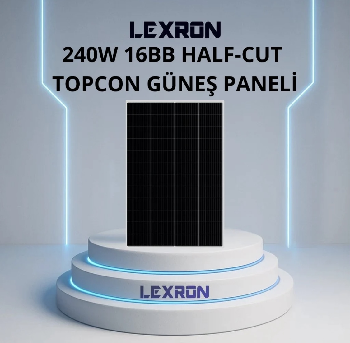 Lexron 240W 48 Hücre 16BB Half-Cut TOPCon Güneş Paneli