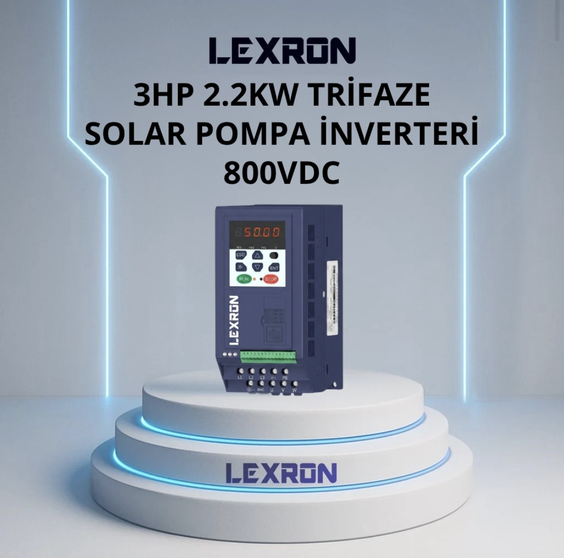Lexron 3 HP 2 2 kW Trifaze Solar Pompa Inverteri 800vdc