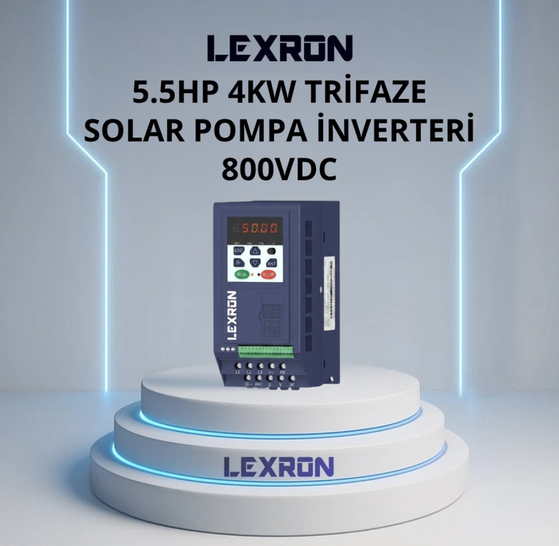 Lexron 5 5 HP 4 kW Trifaze Solar Pompa Inverteri 800vdc